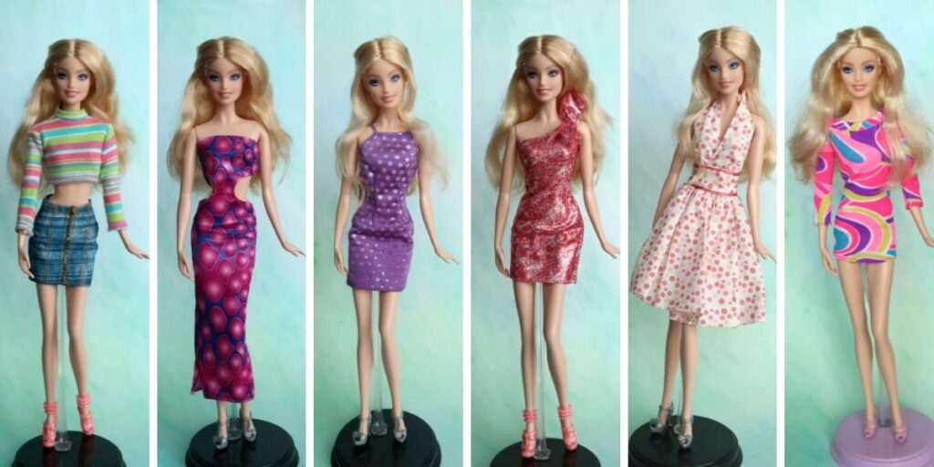 Barbie BW 2021 v jiných šatech - porovnání